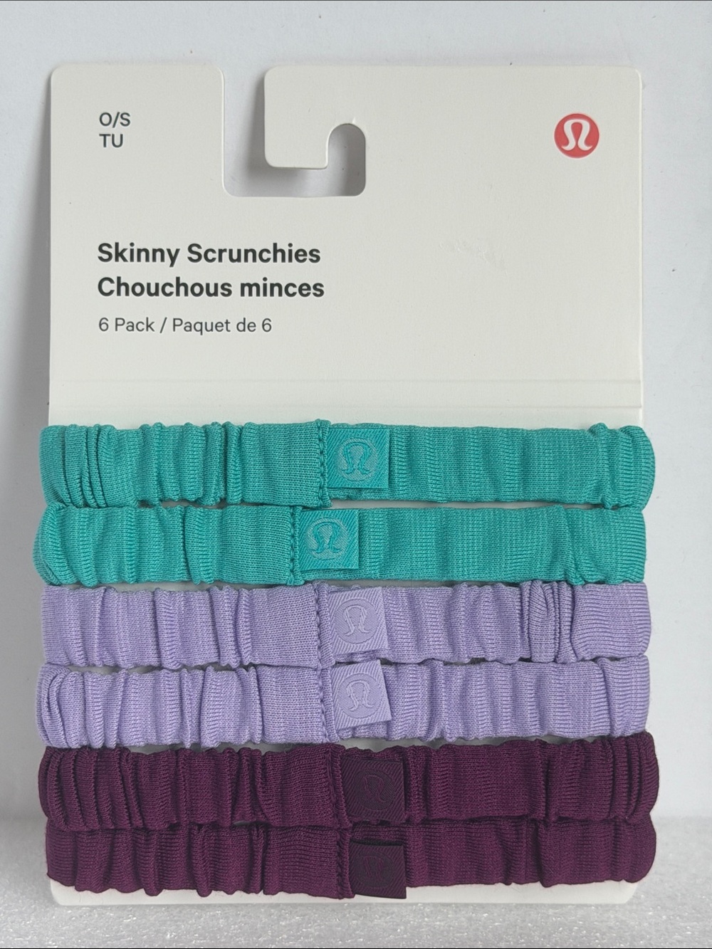 🆕 LULULEMON Skinny Scrunchies 6 Pack NWT